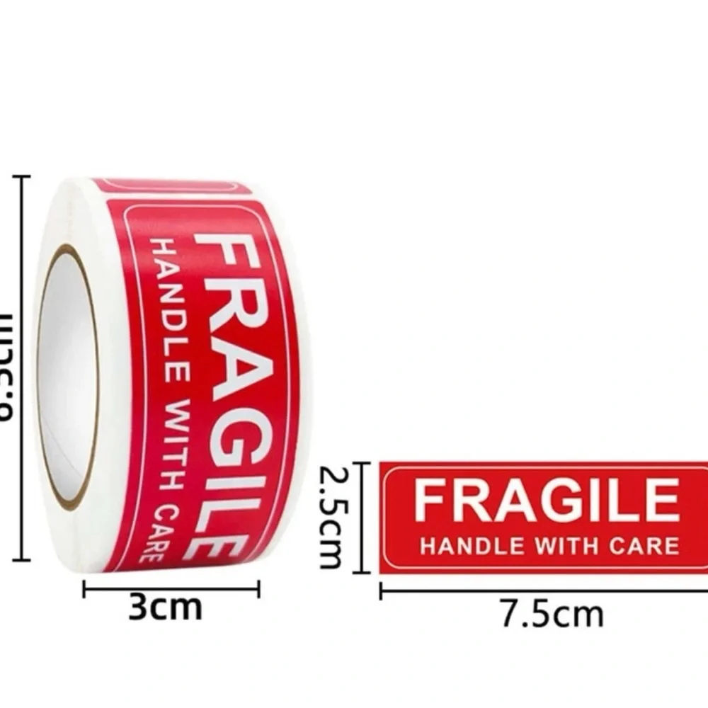 1roll  FRAGILE HANDLE WITH CARE Warning Sticker